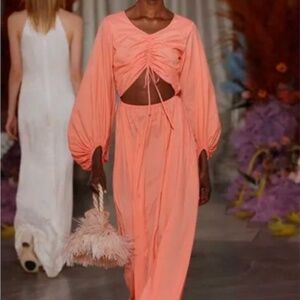 Staud Tangier Coral Maxi Dress